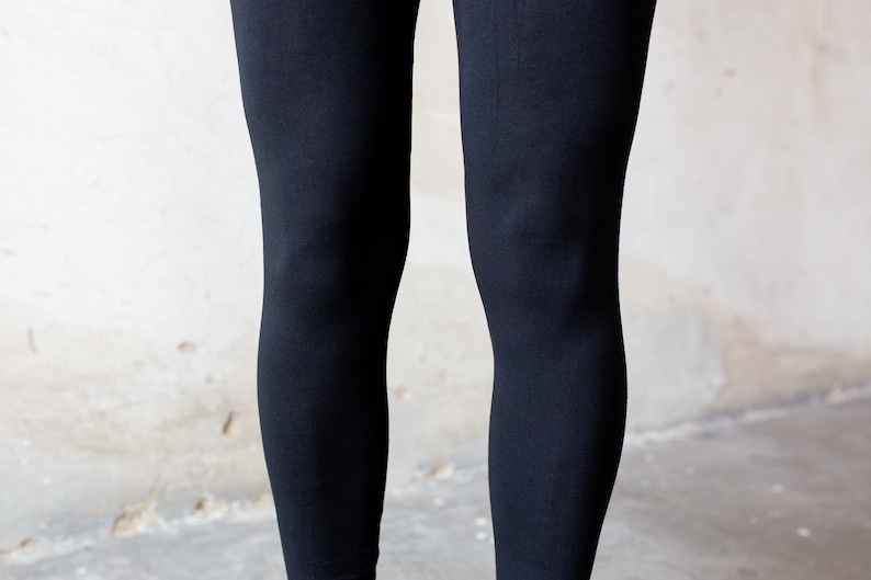 LEGGINGS diep zwart unisex effen zwart afbeelding 4