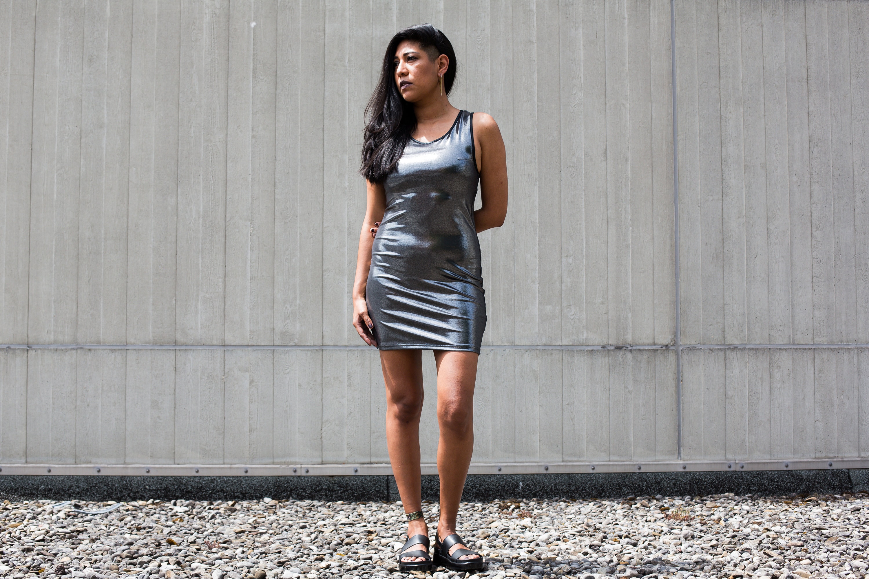 silver rave dress Spellcaster Women's Hooded Black/Silver Dress