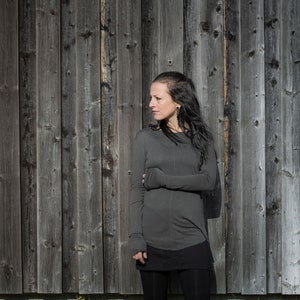 TRANSLUCENT SHIRT - Long Sleeve Shirt - with Visible Seams - metal-gray