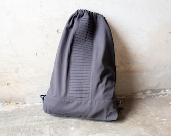 MOCHILA - BOLSO de algodón con costuras - gris
