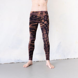 LEGGINGS look tigre et léopard batik, tie-dye unisexe noir-abricot-violet image 9