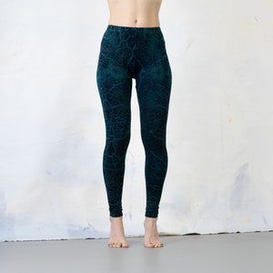 LEGGINGS tierra agrietada unisex azul-verde-beige imagen 6