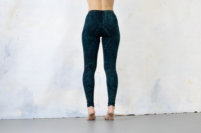 LEGGINGS tierra agrietada unisex azul-verde-beige imagen 7