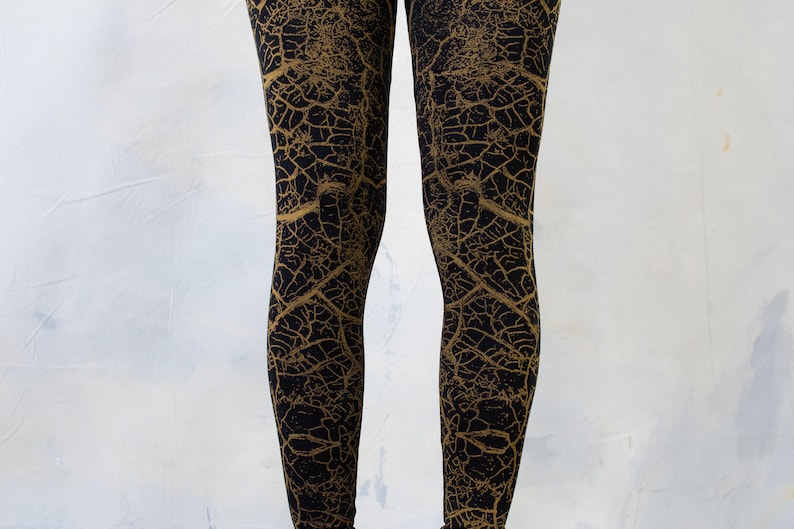 LEGGINGS terre craquelée unisexe camel beige-marron moutarde image 5