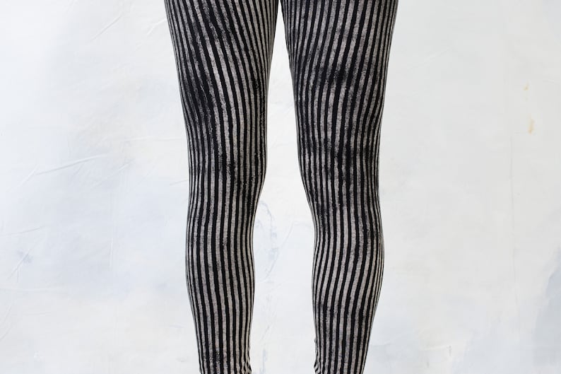LEGGINGS Striped Acrobatics, Yoga, Acroyoga unisex black-beige-gray image 4