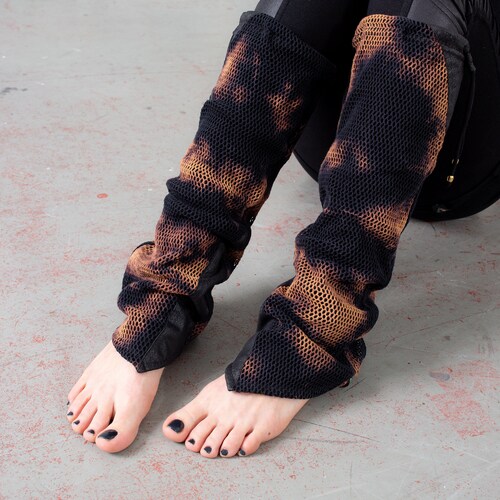 LEG WARMERS With Net Look Boot Cuffs Boot Socks With Beads Etsy