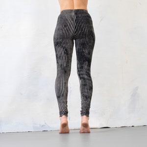 LEGGINGS rayé cirque, acrobatie, yoga, acroyoga unisexe noir-beige-gris image 3