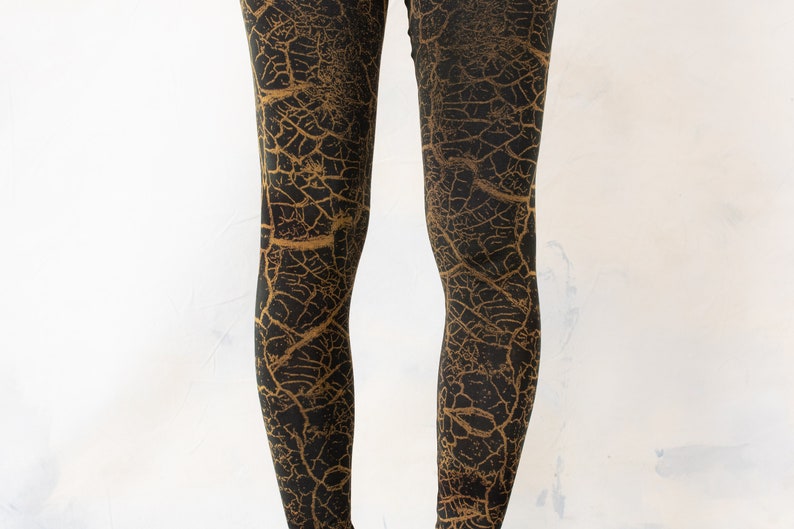 LEGGINGS terre craquelée unisexe camel beige-marron moutarde image 4