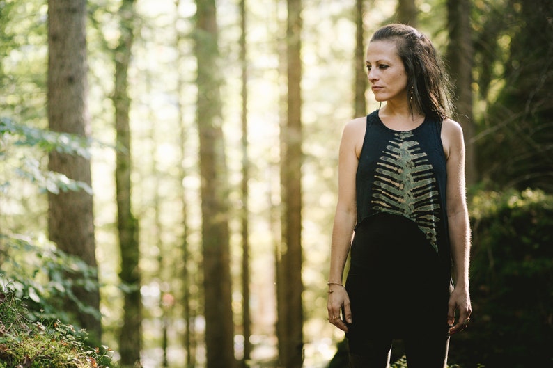 RACERBACK TANKTOP mit abstrakter Knochenstruktur Batik, Tie-Dye blau-türkis Bild 5