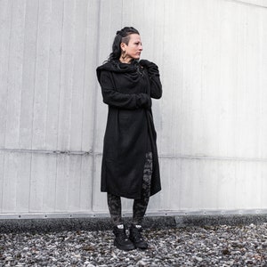 LONG COAT Cardigan gender neutral black zdjęcie 3