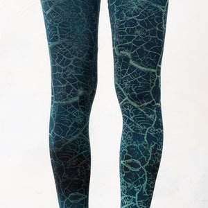 LEGGINGS tierra agrietada unisex azul-verde-beige imagen 4