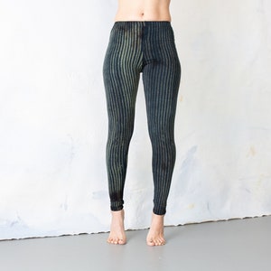 LEGGINGS gestreift Zirkus, Akrobatik, Yoga, Acroyoga unisex blauschwarz-türkis Bild 7