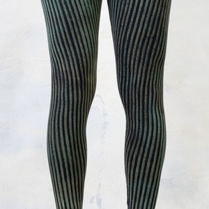 LEGGINGS gestreift Zirkus, Akrobatik, Yoga, Acroyoga unisex blauschwarz-türkis Bild 4