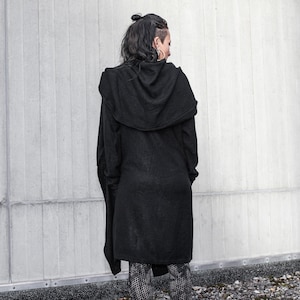 LONG COAT Cardigan gender neutral black image 8