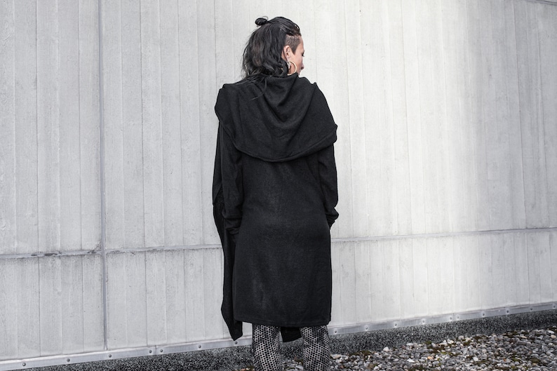 LONG COAT Cardigan gender neutral black zdjęcie 8