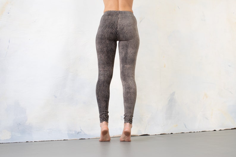 LEGGINGS briques abstraites unisexe indigo-beige image 3