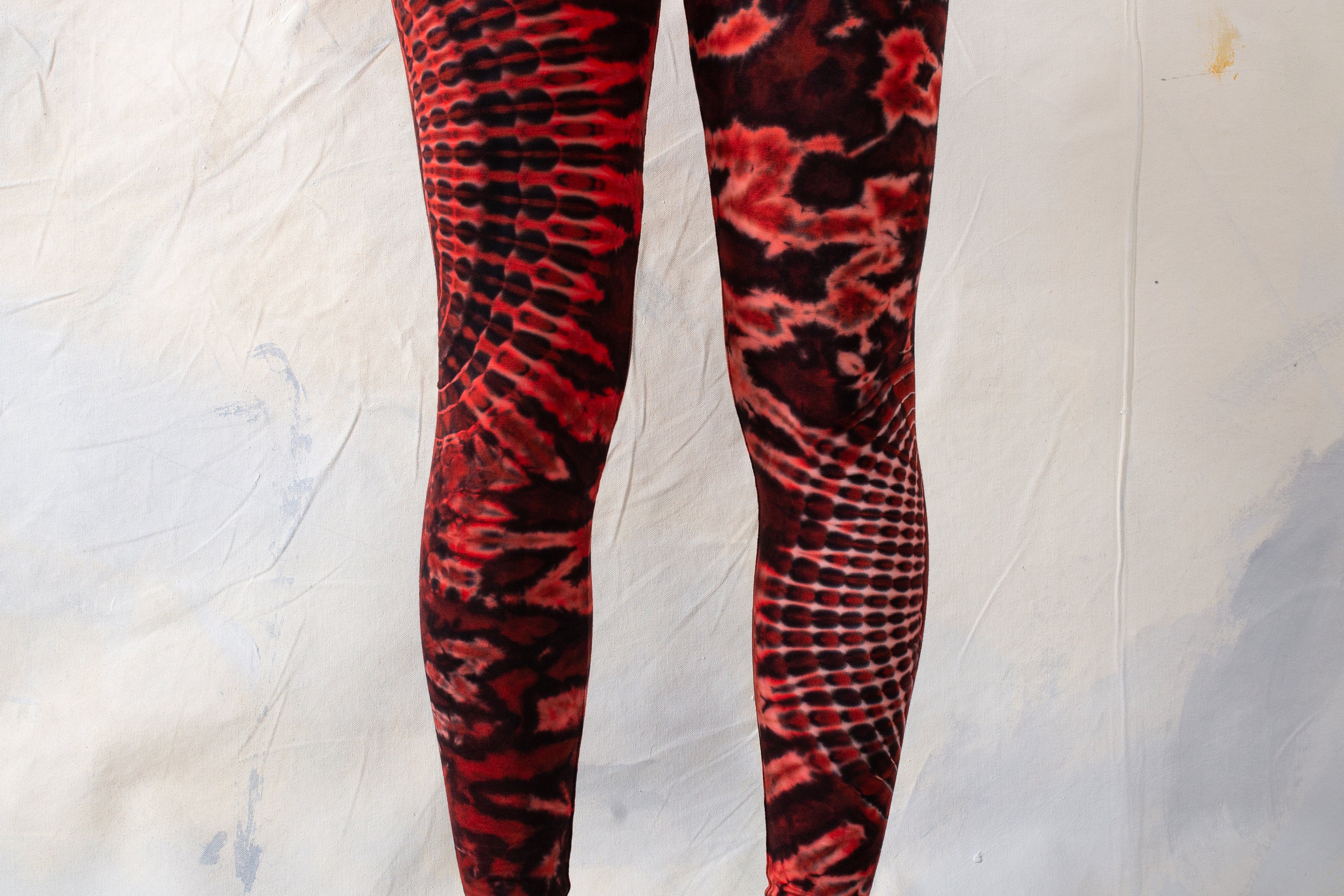 LEGGINGS With an Abstract Floral Pattern Batik, Tie-dye Unisex