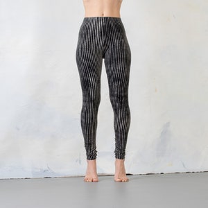 LEGGINGS a rayas circo, acrobacia, yoga, acroyoga unisex negro-beige-gris imagen 2