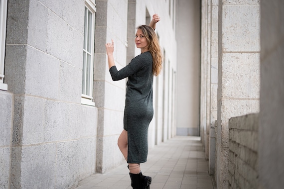 knitted mottled dress Twilight Moments Long Sleeve Knit Hot Pink MODEL INFO Model is wearing size S Height Maeve Pointelle Knit Mini Dress