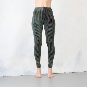 LEGGINGS gestreift Zirkus, Akrobatik, Yoga, Acroyoga unisex blauschwarz-türkis Bild 2