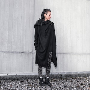 LONG COAT - ニットコート - ジェンダーニュートラル - ブラック