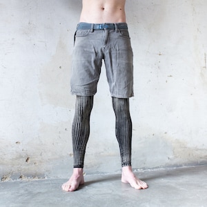 LEGGINGS Striped Acrobatics, Yoga, Acroyoga unisex black-beige-gray image 9