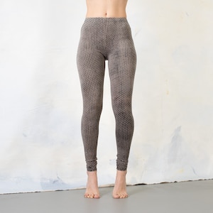 LEGGINGS briques abstraites unisexe indigo-beige image 2