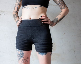 SHORTS mit Nähten - Short Pants, Hot Pants, Yoga Shorts - dunkelgrau