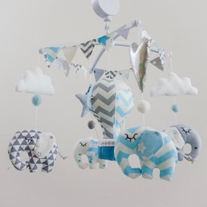 Elephant Hot air balloon baby mobile