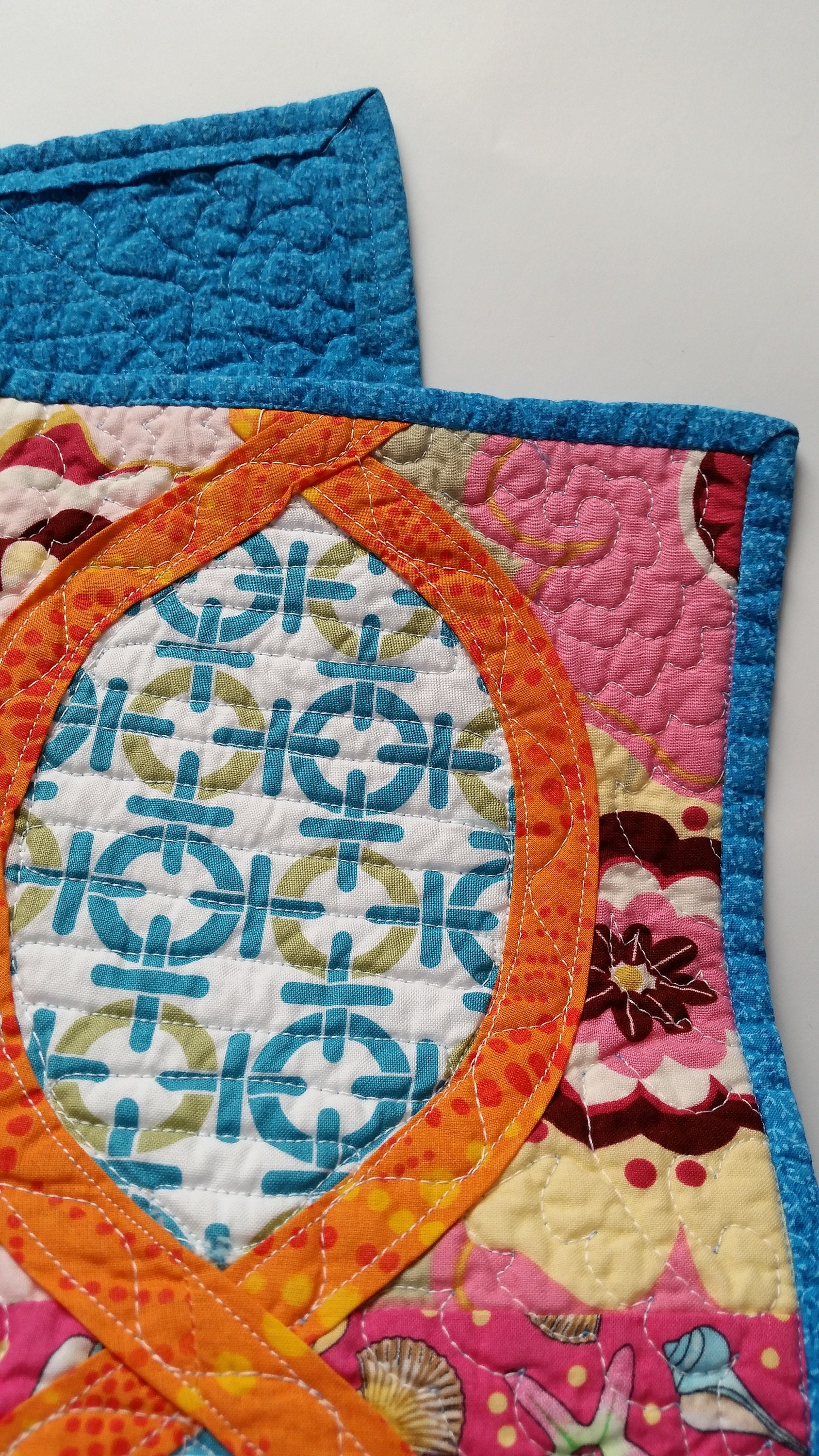 Boho Quilt 45 X 35 Bohemian Baby Quilts Etsy UK