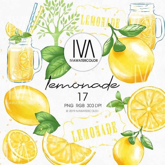 Lemon PNG Clipart, Lemonade cocktail patterns, Summer Clipart, Yellow Green Clipart, Citrus Fruit Clipart, Lemon Scrapbook Lemonade Clipart