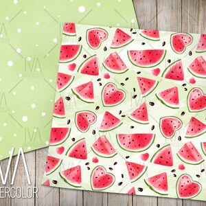 Watermelon Digital Paper Seamless Patterns Watermelon pattern Watermelon background Fruit applique Summer patterns watermelon decor stickers