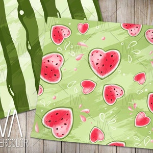 Watermelon Digital Paper Seamless Patterns Watermelon pattern Watermelon background Fruit applique Summer patterns watermelon decor stickers