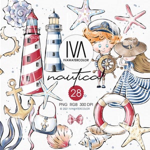 Imágenes prediseñadas de verano PNG, imágenes prediseñadas náuticas imprimibles, mar elegante, imágenes prediseñadas de faro marino, marinero, rayas de velero submarino, decoración de verano