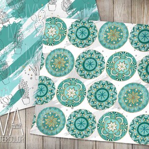 Cactus Seamless Pattern, Digital Paper, Succulent Botanical Planner ...