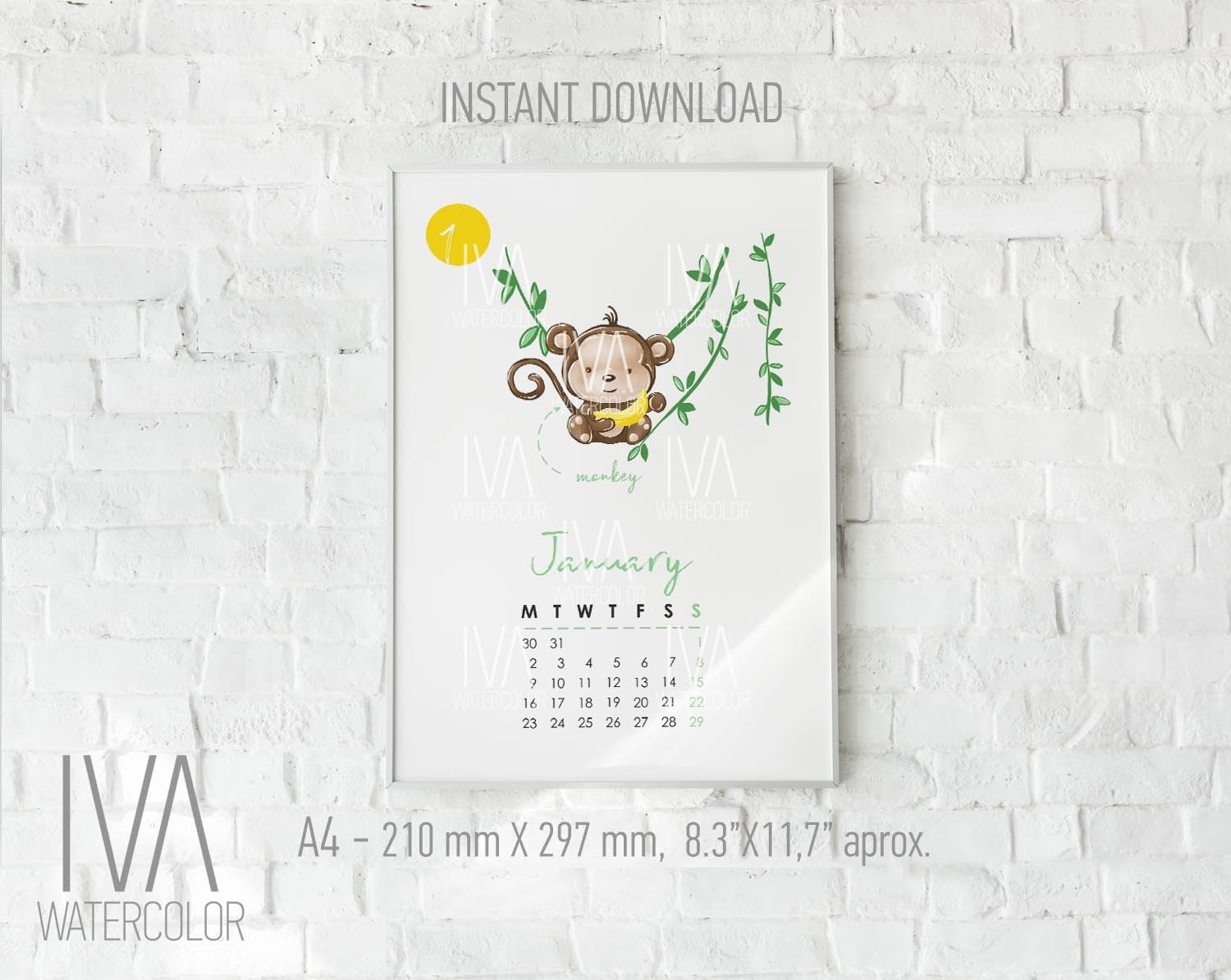 calendar-2023-baby-calendar-instant-download-cute-tiger-etsy