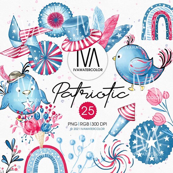 American Flag PNG Clipart, Independence Day of USA Set of seamless patterns with festive elements, USA Surface Patriotic 4th of July Clipart