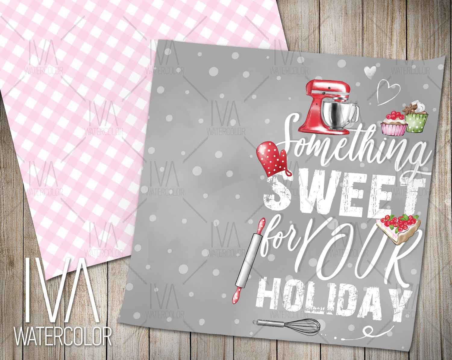 Culinary Art Design Digital Paper, Kitchen Art, Dessert Surface Pattern ...