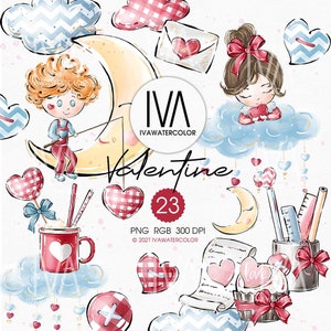 Valentinstag PNG Valentinstag Clip Art Valentinstag Ornamente Herzen und Halbmond Scrapbooking Papier Liebe Digitale Muster Engel png