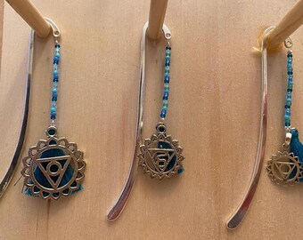 Teal Tassel & Throat Chakra Charm Bookmarks