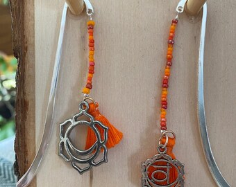Orange Tassel & Second Chakra (Sacral) Charm Bookmarks