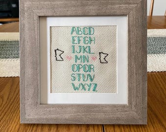 Alphabet MN Pride Cross Stitch