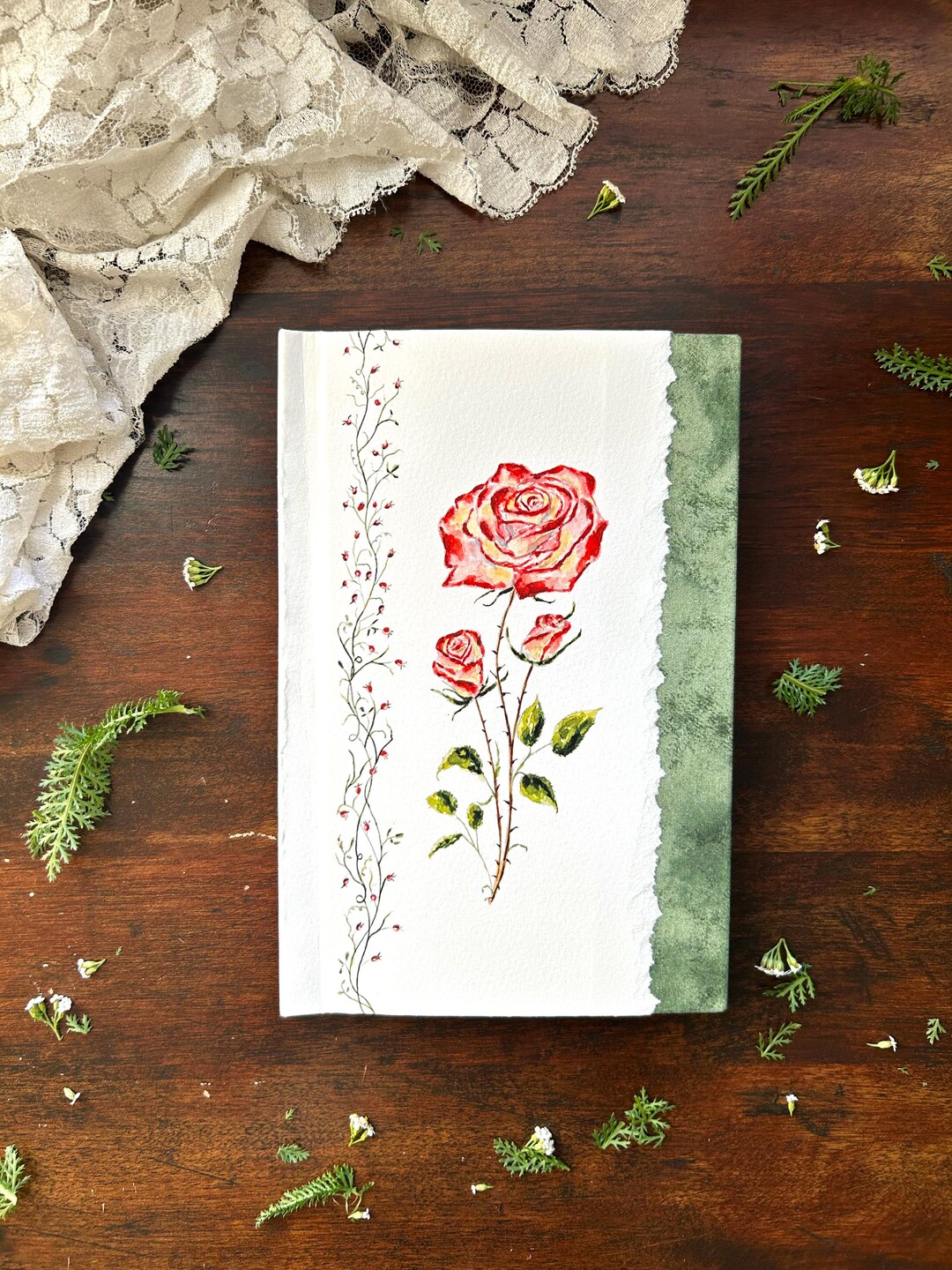 Rose Ribbon Journal Rose Journal, Botanical Journal, Garden Journal, Gratitude Journal ...
