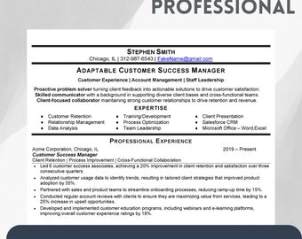 Precision Professional Resume Template | ATS-Friendly Design | 1 Page Word Resume + Cover Letter | Instant Download