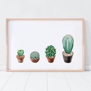 Cactus Print, Succulent Print, Cactus Watercolor Print, Cactus Wall Print, Cactus Poster, Cactus Nursery Print, Succulent Nursery Print