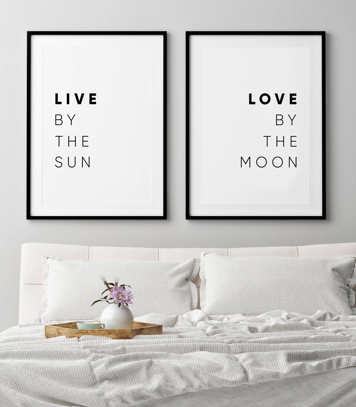 Live by the Sun Love by the Moon Print Quotes Wall Art Set - Etsy