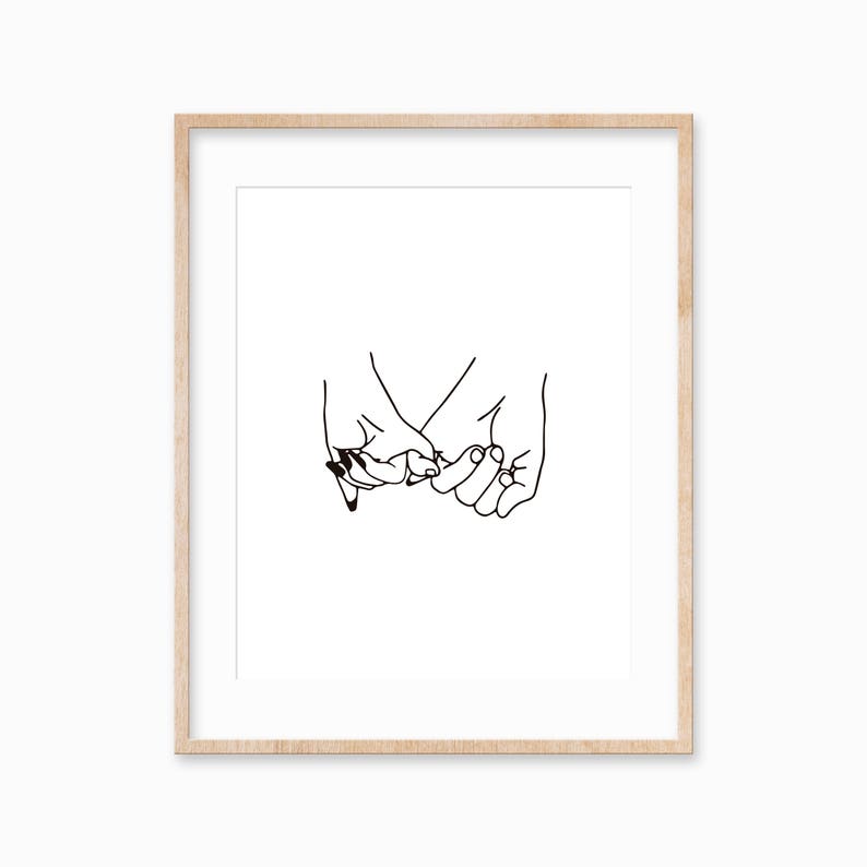 Hands Line Art Girlfriend Gift Gift for Boyfriend Line Art Etsy