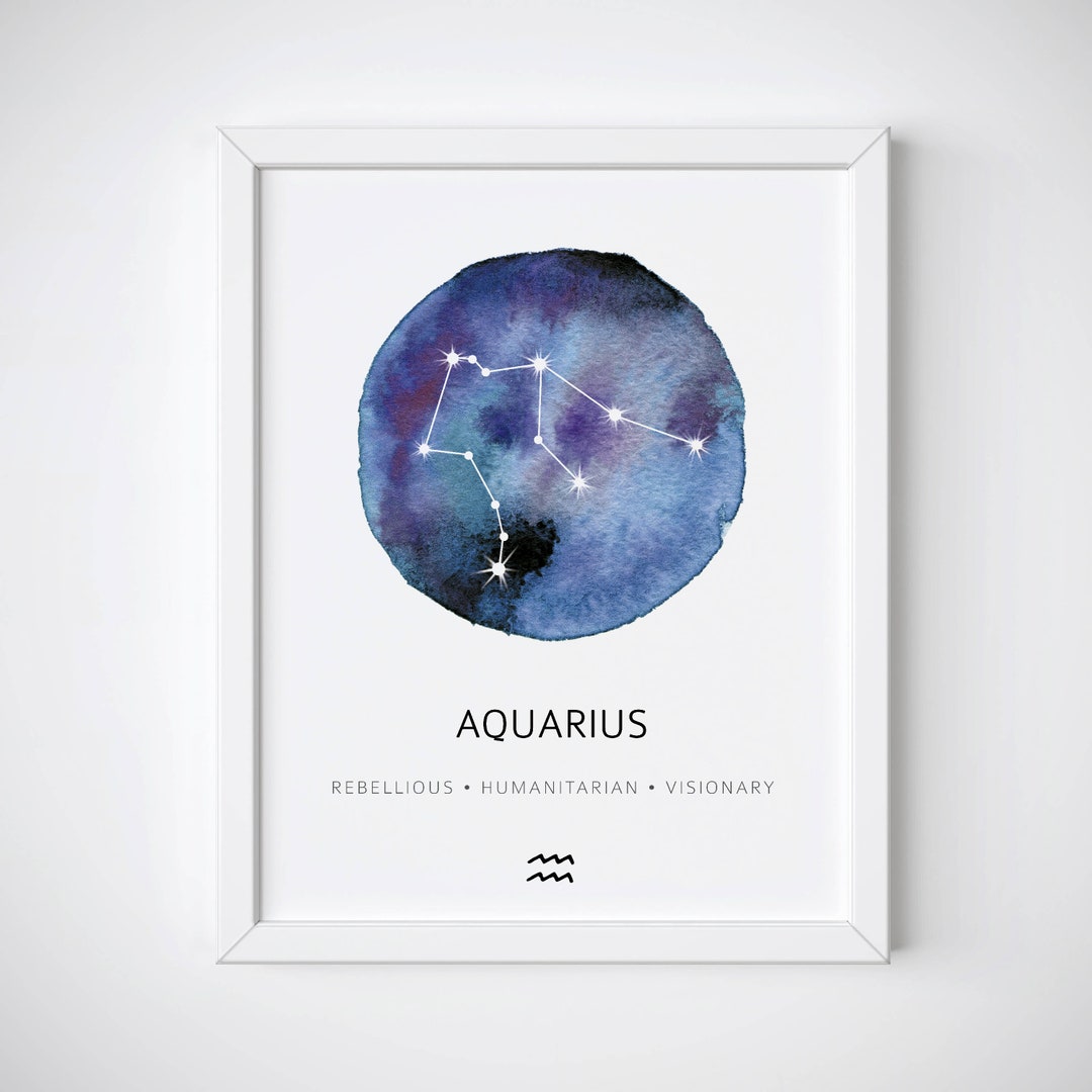 Aquarius Constellation Print, Constellation Poster, Aquarius Gift ...
