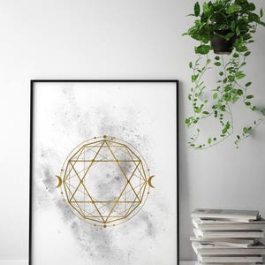 Sacred Geometry Art, Mindfulness Gift, Gold Foil Print, Gold Foil Wall Art, Spiritual Wall Art, Spiritual Print, Mindfulness Print image 3
