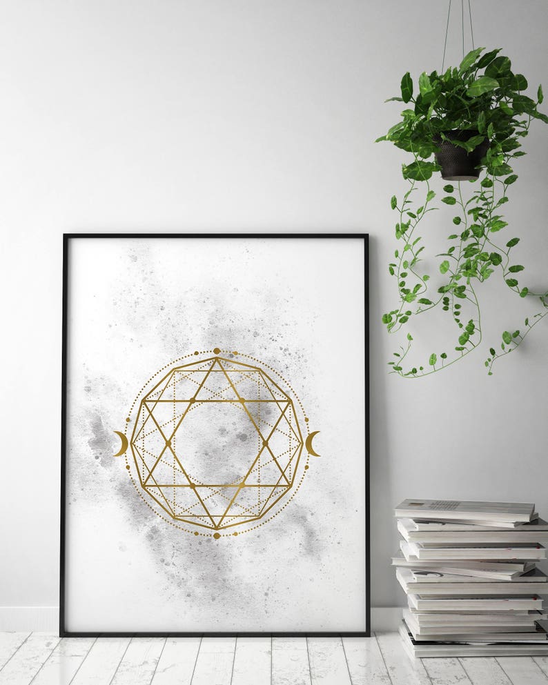 Sacred Geometry Art, Mindfulness Gift, Gold Foil Print, Gold Foil Wall Art, Spiritual Wall Art, Spiritual Print, Mindfulness Print image 3